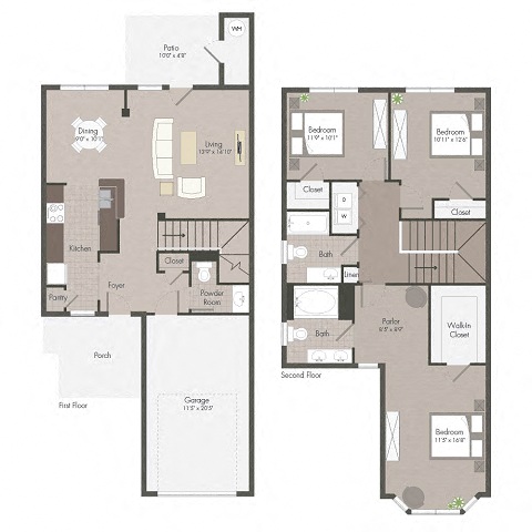 Three Bedroom Townhome