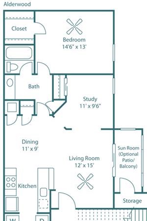 1 Bedroom Floor Plan