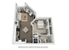 A1B One Bed One Bath Floor Plan A1B One Bed One Bath Floor Plan at Meridian at Fairfield Park, North Carolina