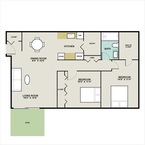 Springbrook w/ Washer & Dryer Floor Plan 3