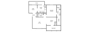 Dogwood Floor Plan at Park Villas, Texas