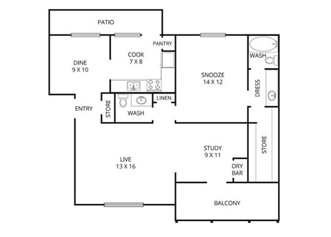 Dogwood Floor Plan at Park Villas, Texas