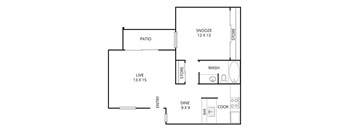 Oak Floor Plan at Park Villas, Fort Worth, TX, 76116