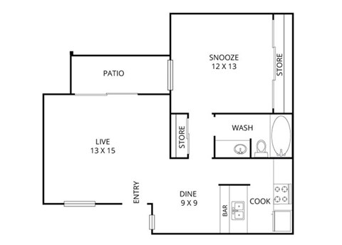 Oak Floor Plan at Park Villas, Fort Worth, TX, 76116