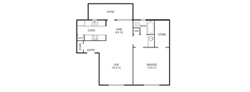 Pine Floor Plan at Park Villas, Fort Worth, Texas
