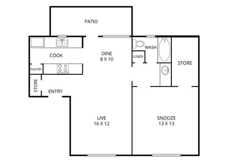 Pine Floor Plan at Park Villas, Fort Worth, Texas