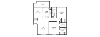 Spruce Floor Plan at Park Villas, Texas, 76116