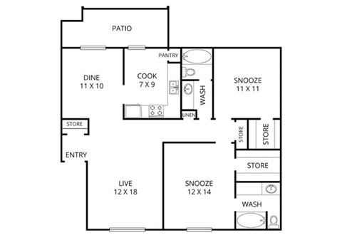 Spruce Floor Plan at Park Villas, Texas, 76116