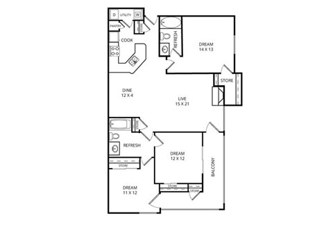 The Yachtsman 3 Bed | 2 Bath | 1351 Sq. Ft. at Edgewater, Texas