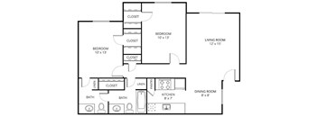 Villa Floor Plan at Forest Glen, Garland, Texas