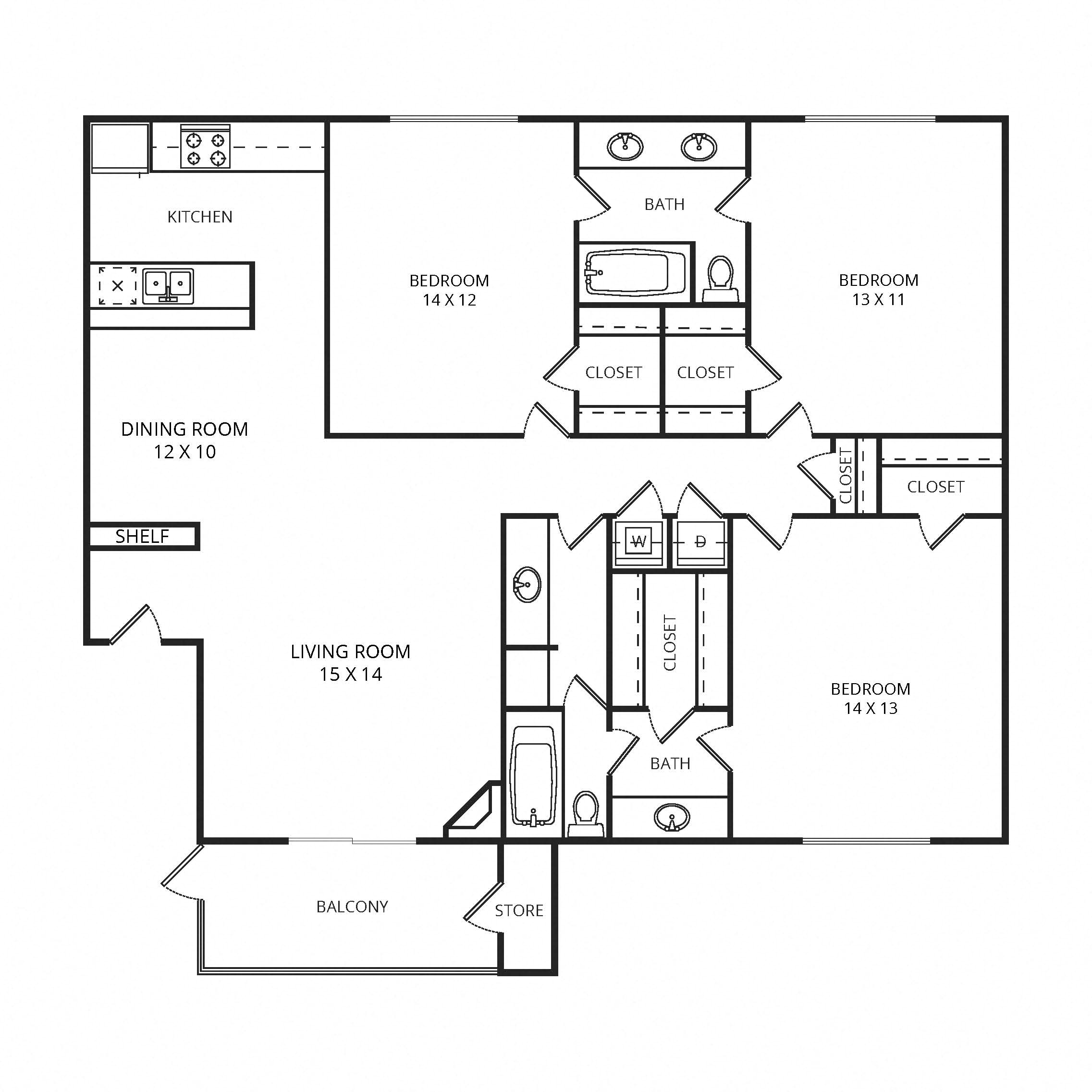 Yellow Tulip Floor Plan at Garden Gate, Texas, 75061