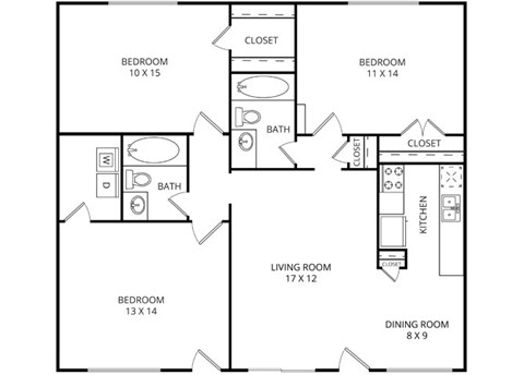 Cancun 3 Bed | 2 Bath | 1,120 Sq. Ft. at Parkwood, Texas
