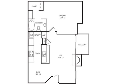 Mountain Laurel Floor Plan at Plaza DeVille, San Antonio, TX, 78240