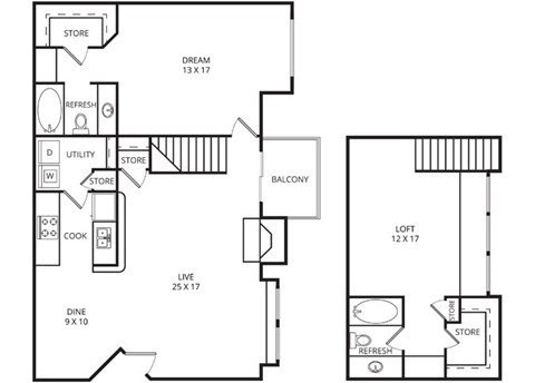Silver Maple Floor Plan at Plaza DeVille, San Antonio, Texas