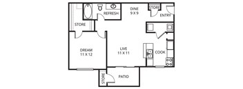 The Davinci Floor Plan at Prestonwood Hills, Plano, Texas
