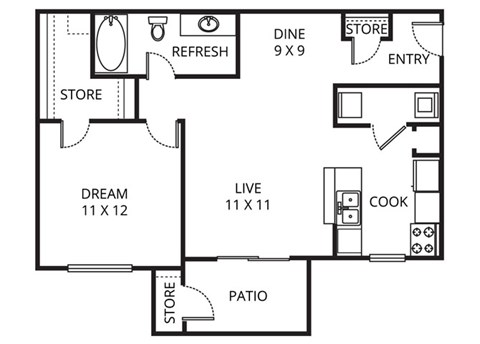 The Davinci 1 Bed | 1 Bath | 646-655 Sq.Ft. at Prestonwood Hills, Plano, Texas