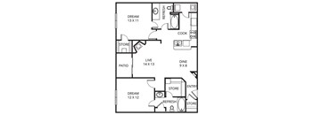 The Delacroix Floor Plan at Prestonwood Hills, Plano, TX