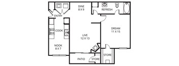 The Donatello Floor Plan at Prestonwood Hills, Plano