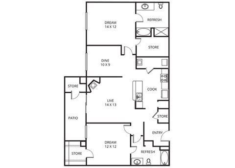 The Michelangelo 2 Bed | 2 Bath | 1124 Sq.Ft. at Prestonwood Hills, Plano, 75093