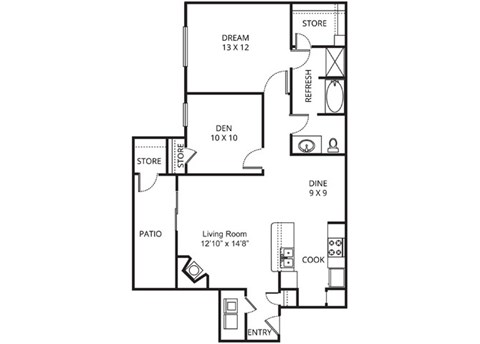 The Raphael 1 Bed | 1 Bath | 891 to 902 Sq.Ft. at Prestonwood Hills, Plano, TX, 75093