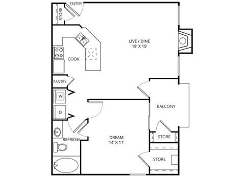 Cabernet 1 Bed | 1 Bath | 716 Sq.Ft at The Remington, Texas, 75067