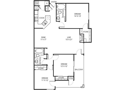 Champagne 3 Bed | 2 Bath | 1,35 Sq. Ft. at The Remington, Texas