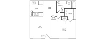 Pine Floor Plan at Wildwood, Temple, TX