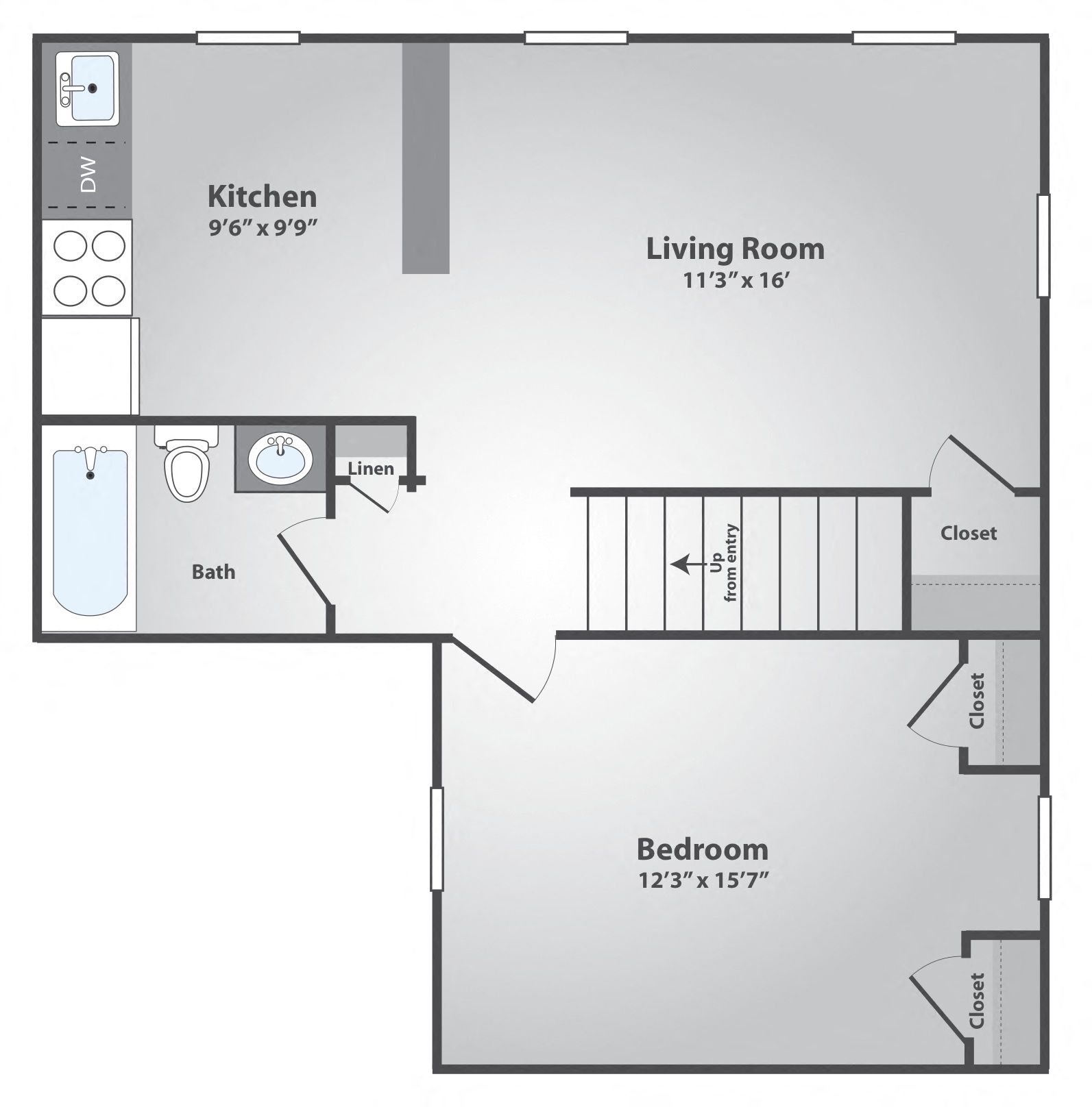 1 Bedroom, 1 Bath