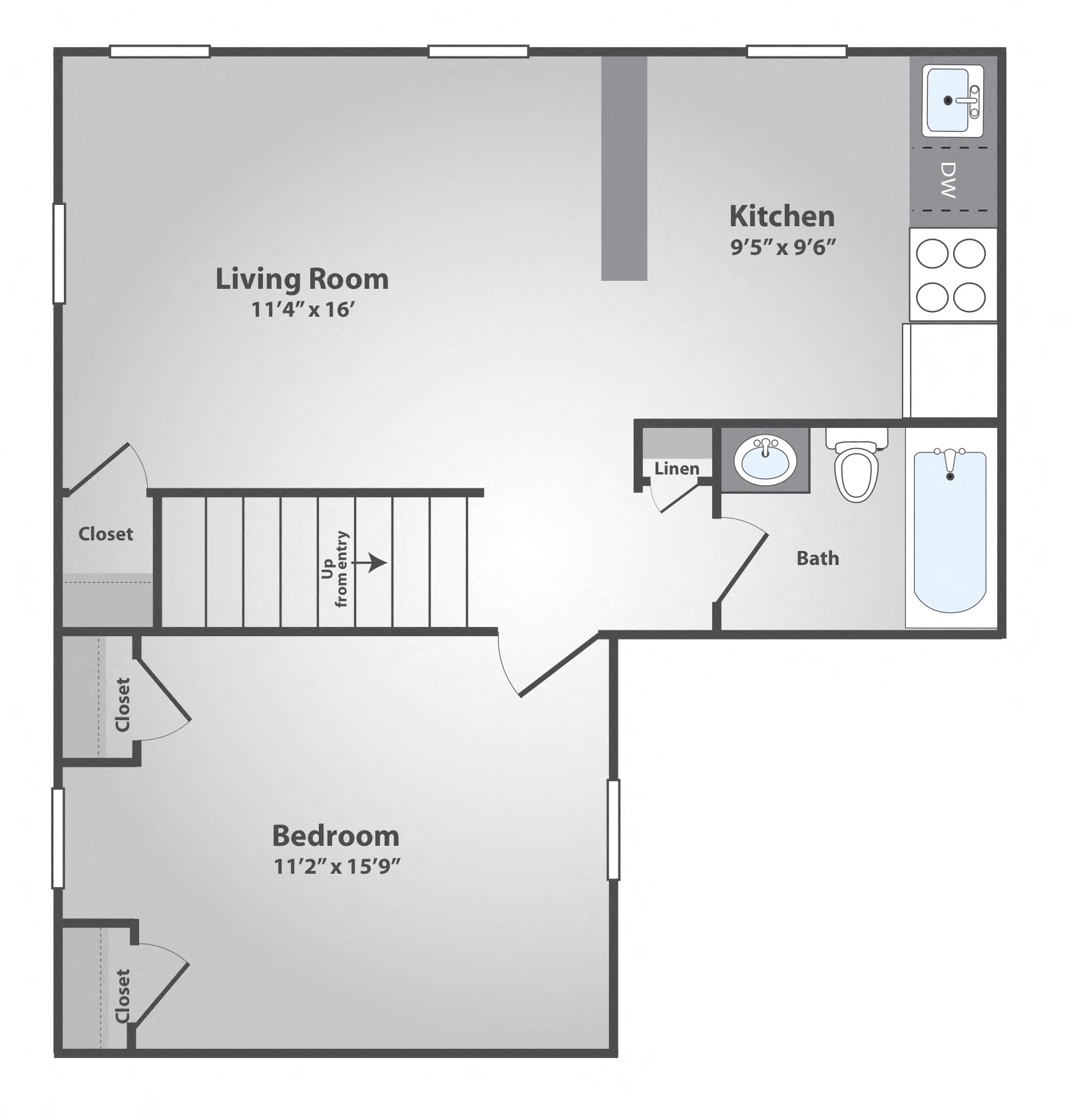 1 Bedroom, 1 Bath