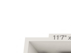 Artists 3D rendering of the 1 bedroom, 1 bathroom 2nd level unit layout..
