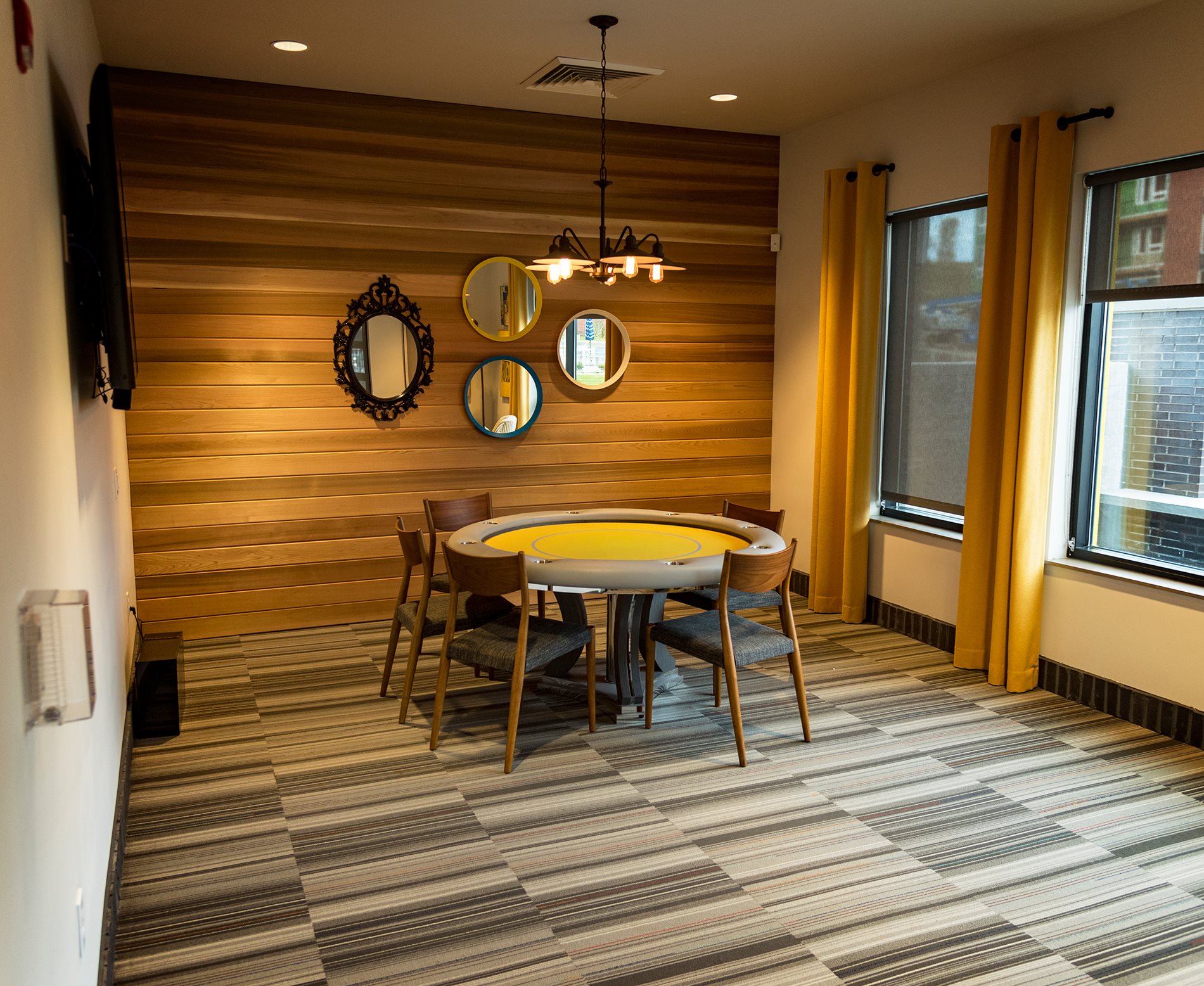Game Room Entertainment and Media Rooms with Billiards and Poker Room at The Ridge at Robinson Apartments, 15205