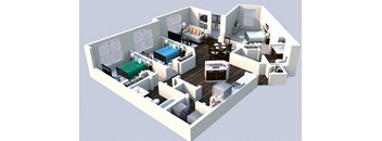 Landon House Apartments in Lake Nona Orlando, FL 32827 floor plan 3br 2 ba