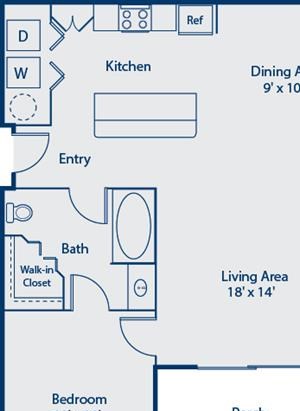 Bell at Universal one bedroom floor plan