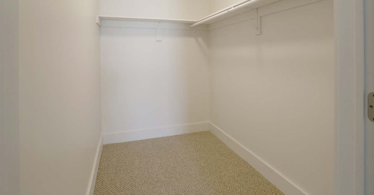 walking in closet with white walls and carpeted floors