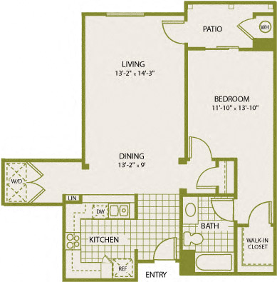 Plan 10 – 2 Bedroom 2 Bath Floor Plan Layout – 1044 Square Feet at 55+ Remington at Ladera Ranch, Ladera Ranch, CA, 92694
