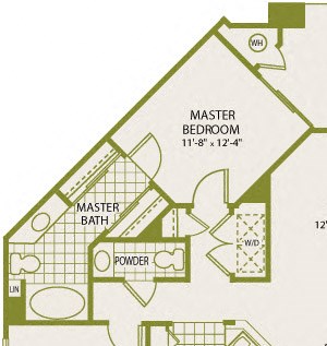 Plan 4 Plan 4 – 1 Bedroom 1.5 Bath Floor Plan Layout – 866 Square Feet