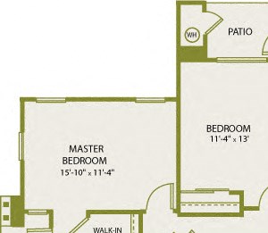 Plan A-2 Plan A-2 – 2 Bedroom 2 Bath Floor Plan Layout – 1109 Square Feet