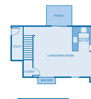 Ontario Floor Plan Ontario Floor Plan at Oak Hill Apartments and Townhomes, Rensselaer, New York