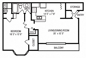 1 BR 1 BATH