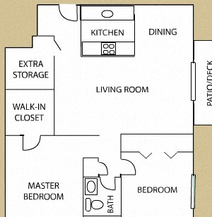 2 BR 1 BATH