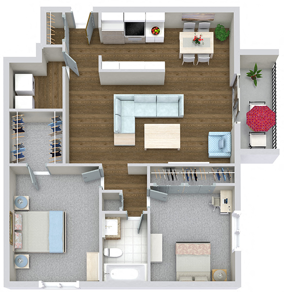 So much room and it's filled with so many great features like, sun-drenched patio, in-home laundry, lotsa closets + cabinets.