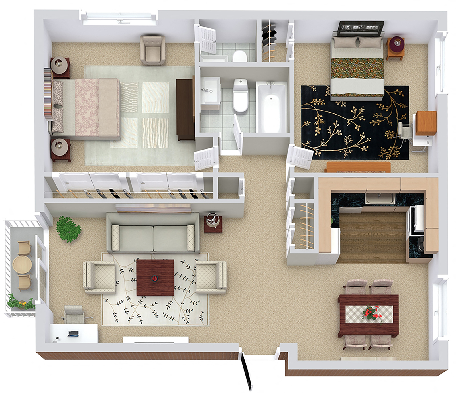 Prestigious North Royal Oak apartment with high end updates from stainless steel appliances to hardwood vinyl plank flooring plus washer & dryer.