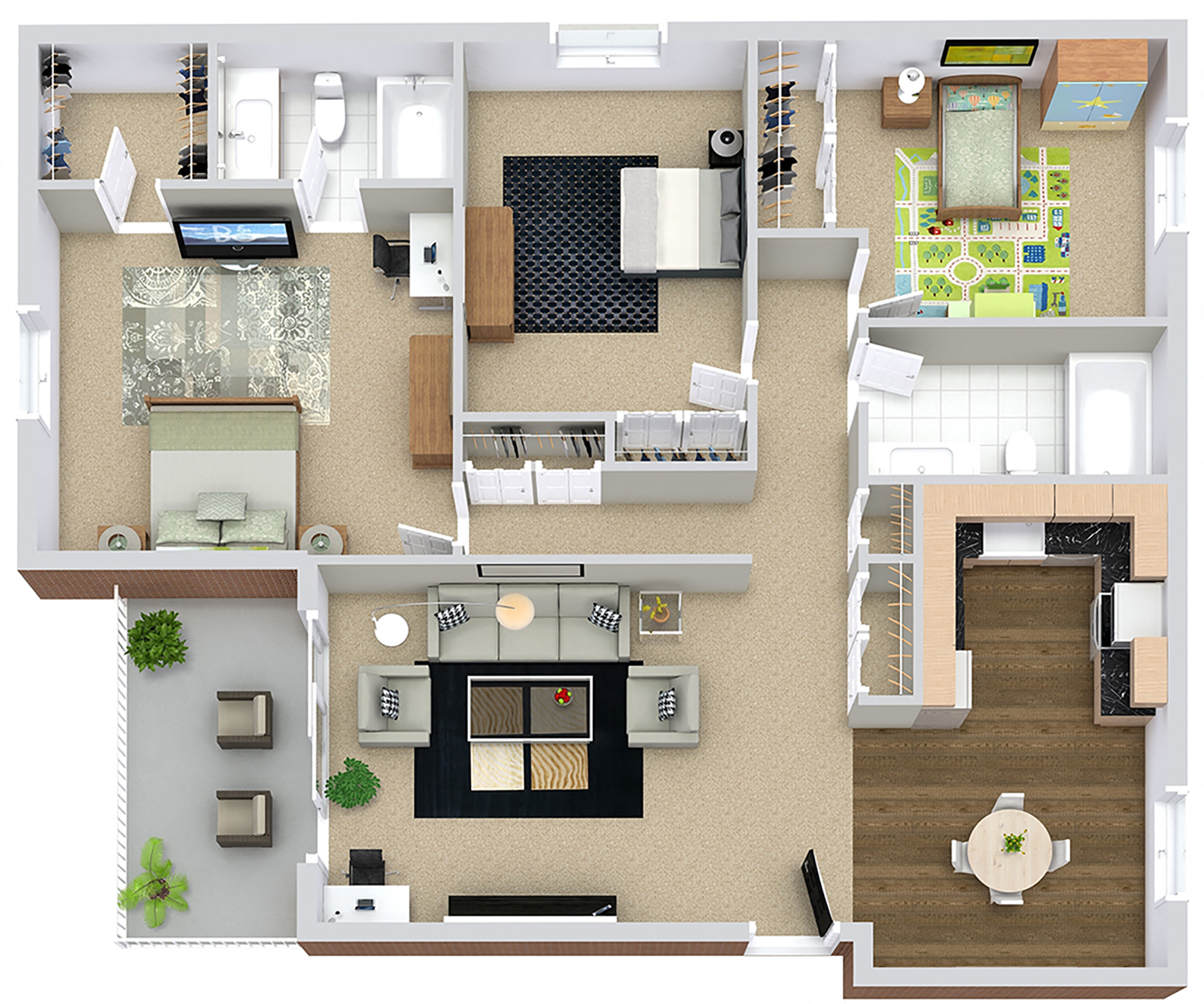 Prestigious North Royal Oak apartment with high end updates from stainless steel appliances to hardwood vinyl plank flooring plus washer & dryer.