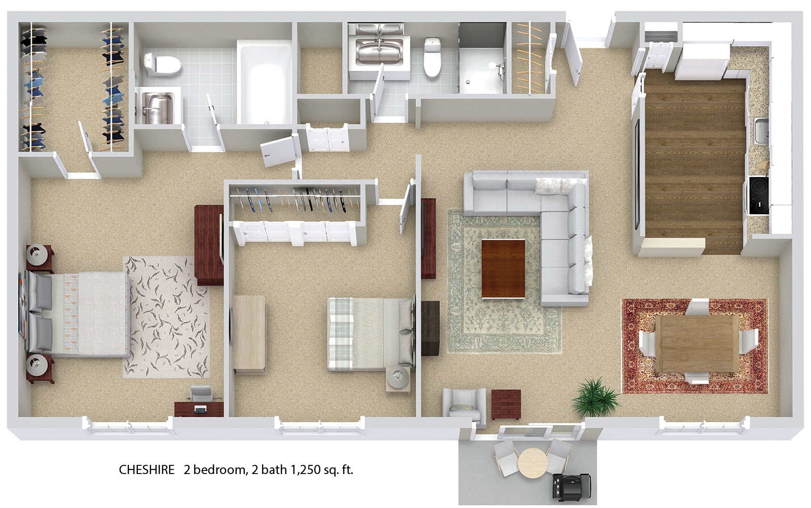 Spacious 2 bedroom 2 bath upscale apartment in Southfield near all its attractions.