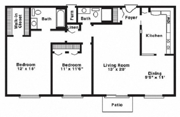 2 BR 2 BATH SMALL