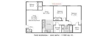 The Amelia  2 Bed 1 Bath