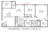 The Amelia 2 Bed 1 Bath