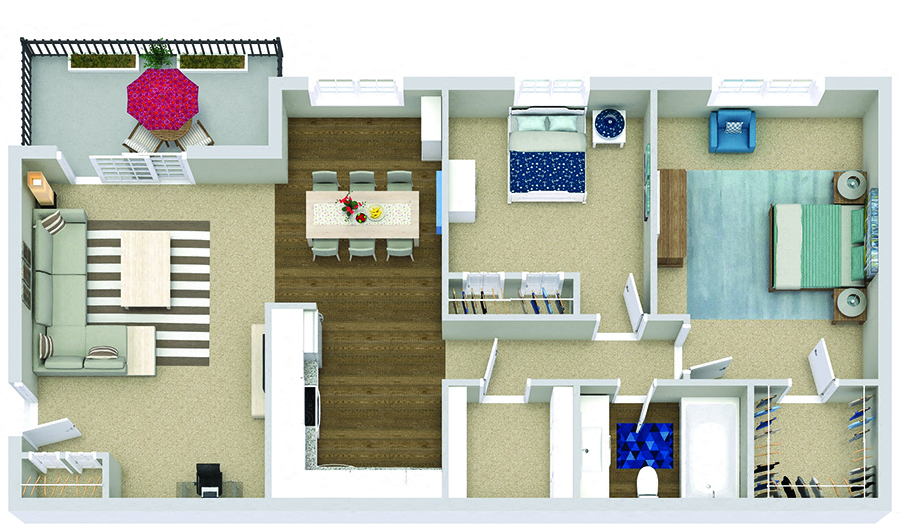 The Amelia  (2BR / 1BA)
