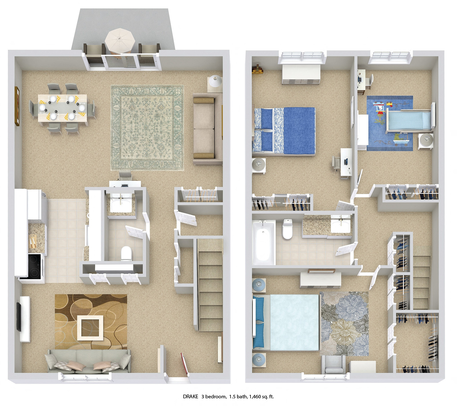 Spacious apartment in Oak Park near all its attractions and freeways. Privacy of two level living. Basement for extra storage. And a pool with sundeck, just for fun.