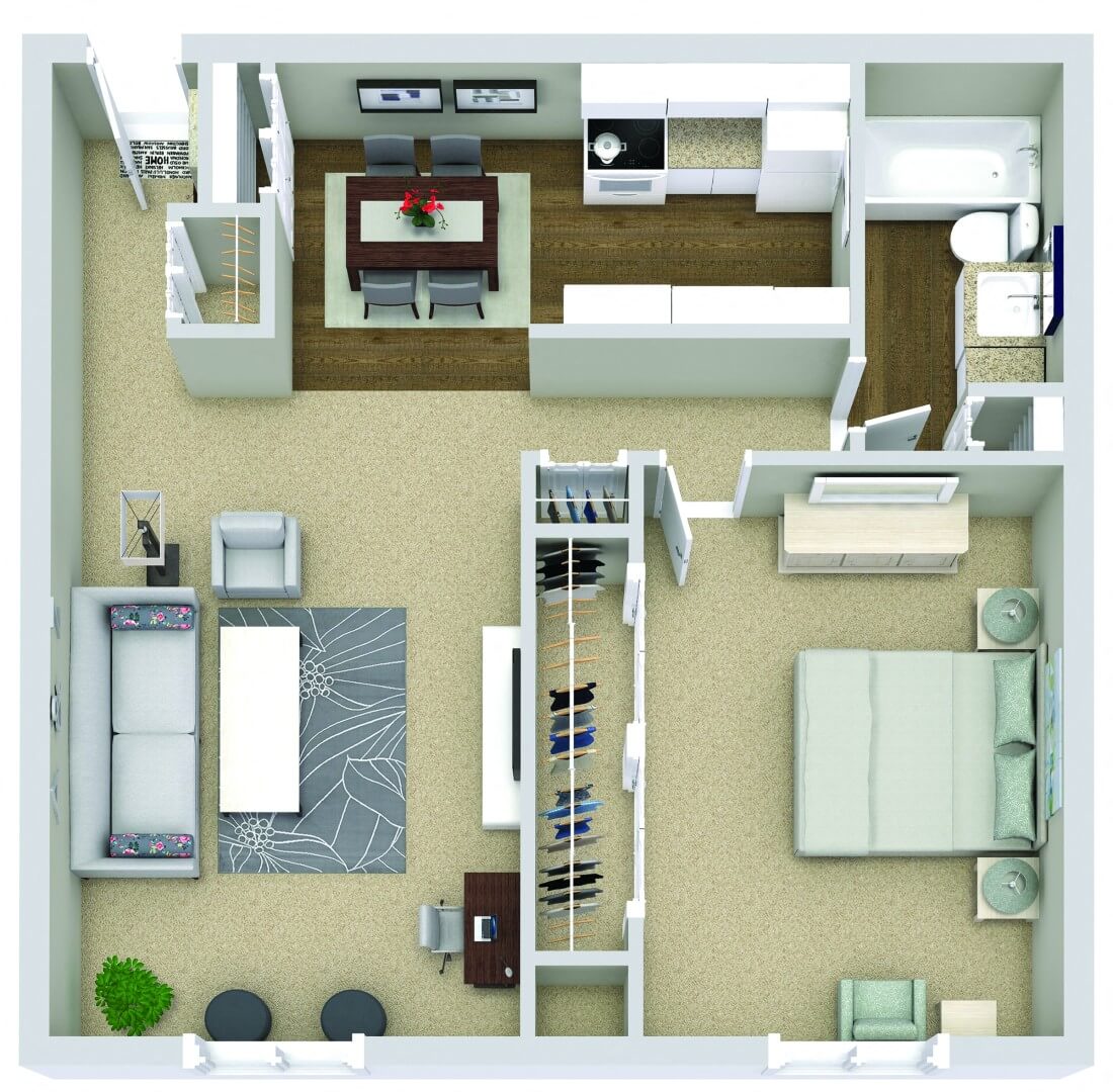 Recently updated kitchens and baths with white shaker cabinets, granite-look countertops, easy-care vinyl flooring. A classic apartment community in a residential home area.